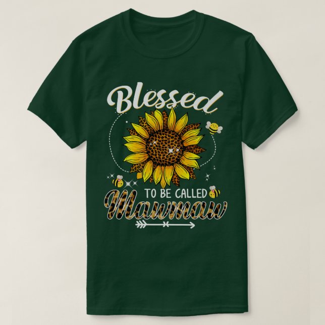 Camiseta Blessed To Be Called Mawmaw Funny Leopard Sunflowe (Diseño del anverso)