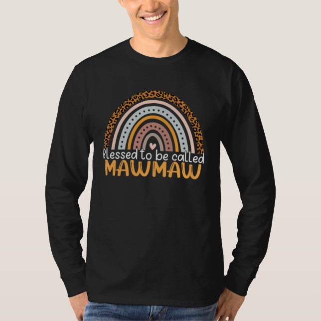 Camiseta Blessed To Be Called Mawmaw Leopard Rainbow Best M (Anverso)