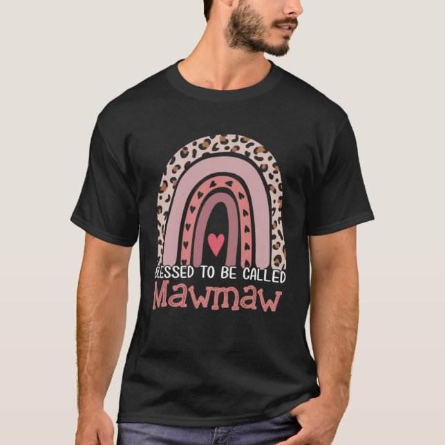 Camiseta Blessed To Be Called Mawmaw Rainbow Leopard Mother (Anverso)