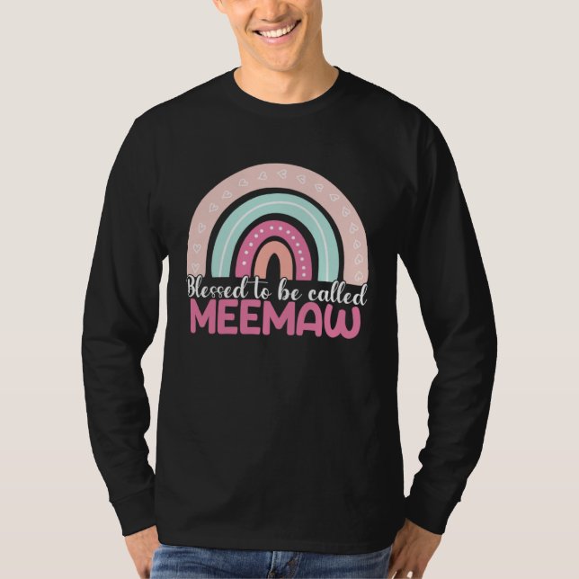 Camiseta Blessed To Be Called Meemaw Rainbow Mothers Day Mo (Anverso)