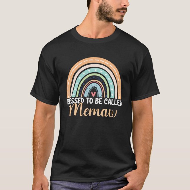 Camiseta Blessed To Be Called Memaw Rainbow Mothers Day Mem (Anverso)