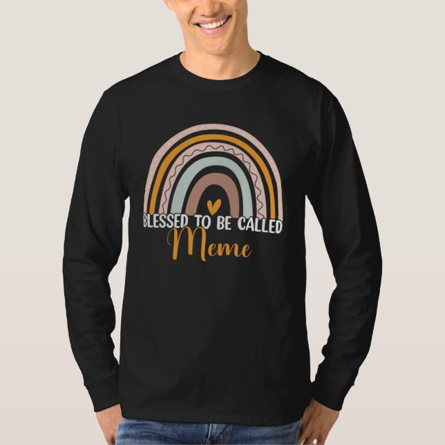 Camiseta Blessed To Be Called Meme Boho Rainbow Mother s Da (Anverso)