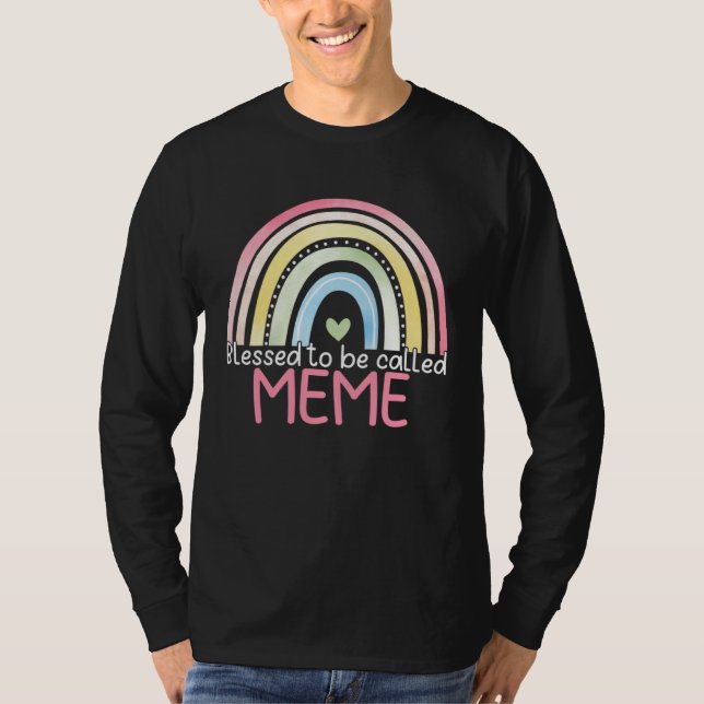 Camiseta Blessed To Be Called Meme Rainbow Mother s Day Bes (Anverso)