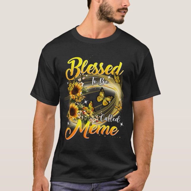 Camiseta Blessed to be called Meme  Sunflower  Grandma (Anverso)