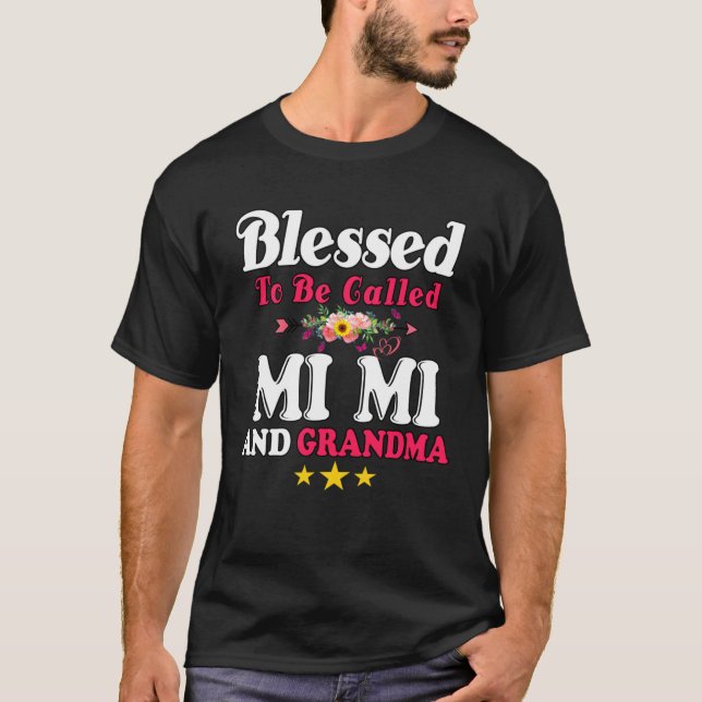 Camiseta Blessed To Be Called MiMi and Grandma  Mother s Da (Anverso)