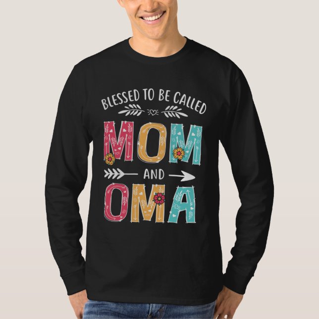 Camiseta Blessed To Be Called Mom and Oma  Grandma Mothers  (Anverso)
