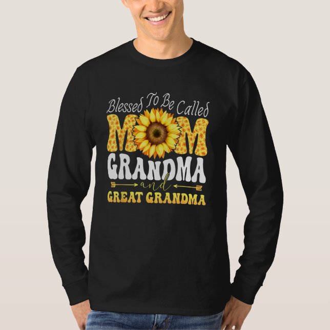 Camiseta Blessed To Be Called Mom Grandma Great Grandma Mot (Anverso)