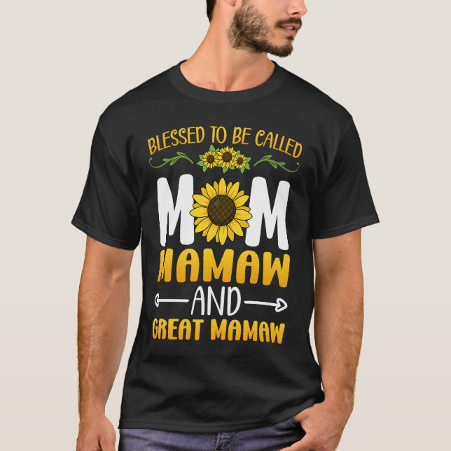 Camiseta Blessed To Be Called Mom Mamaw Great Mamaw Mothers (Anverso)