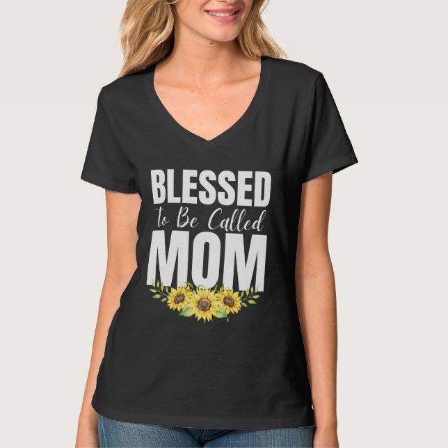 Camiseta Blessed To Be Called Mom Women Floral Cute Mothers (Anverso)