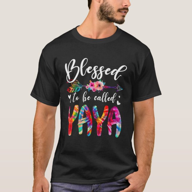 Camiseta Blessed To Be Called Mom & Yaya Floral Tie Dye Mot (Anverso)