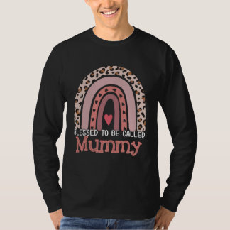 Camiseta Blessed To Be Called Mummy Rainbow Leopard Mother 