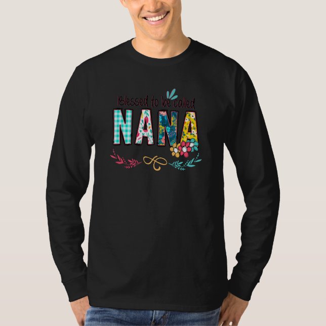 Camiseta Blessed to be called NANA Floral Fun Grandmother M (Anverso)