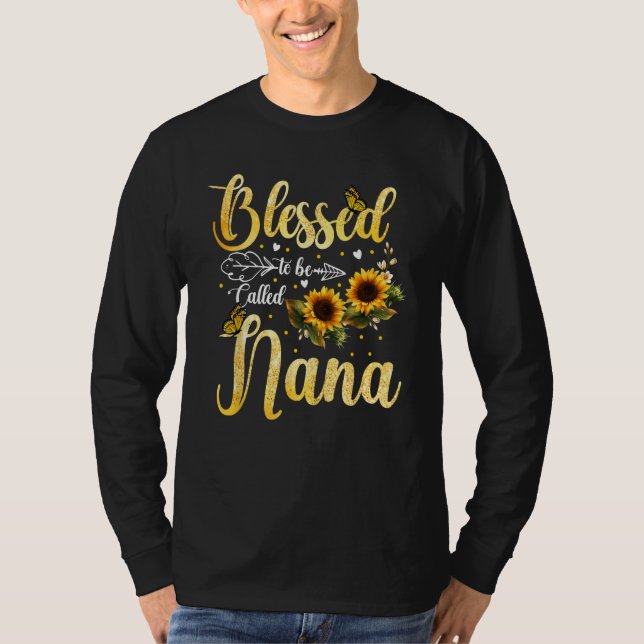 Camiseta Blessed To Be Called Nana Sunflower Butterfly Moth (Anverso)