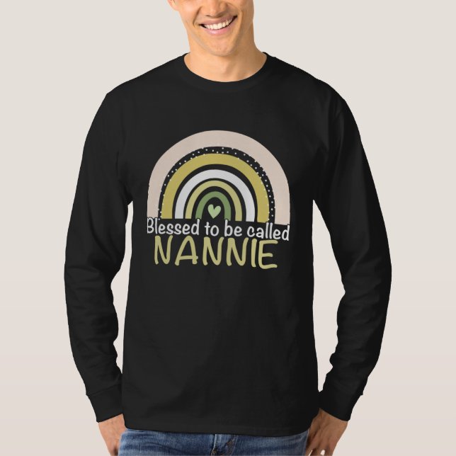 Camiseta Blessed To Be Called Nannie Boho Rainbow Mother s  (Anverso)