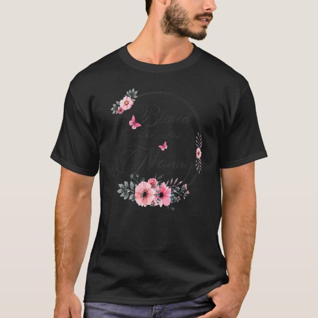Camiseta Blessed To Be Called Nanny  Women Floral Decoratio (Anverso)