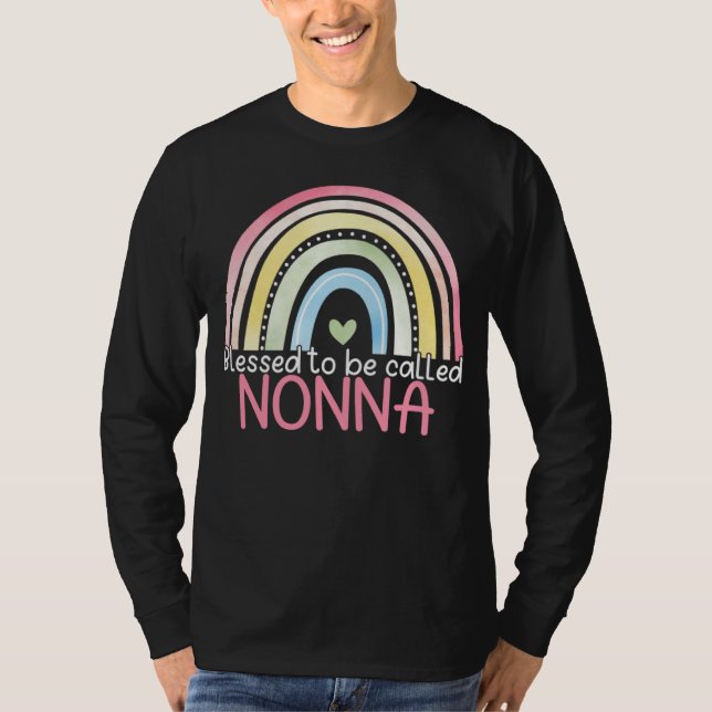 Camiseta Blessed To Be Called Nonna Rainbow Mother s Day Be (Anverso)