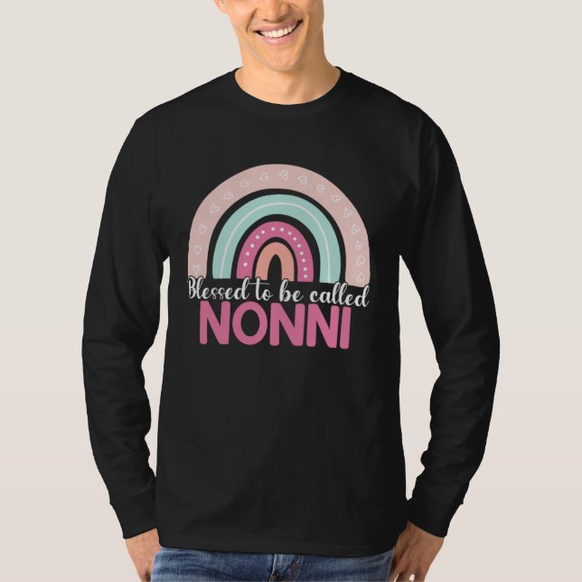 Camiseta Blessed To Be Called Nonni Rainbow Mothers Day Mom (Anverso)