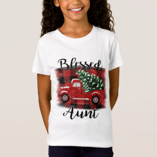 Camiseta Blessed Tunt Red Truck Vintage Christmas Tree