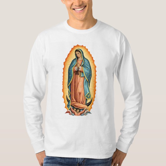 Camiseta Blessed Virgin of Guadalupe Men's Long Sleeve Tee (Anverso)