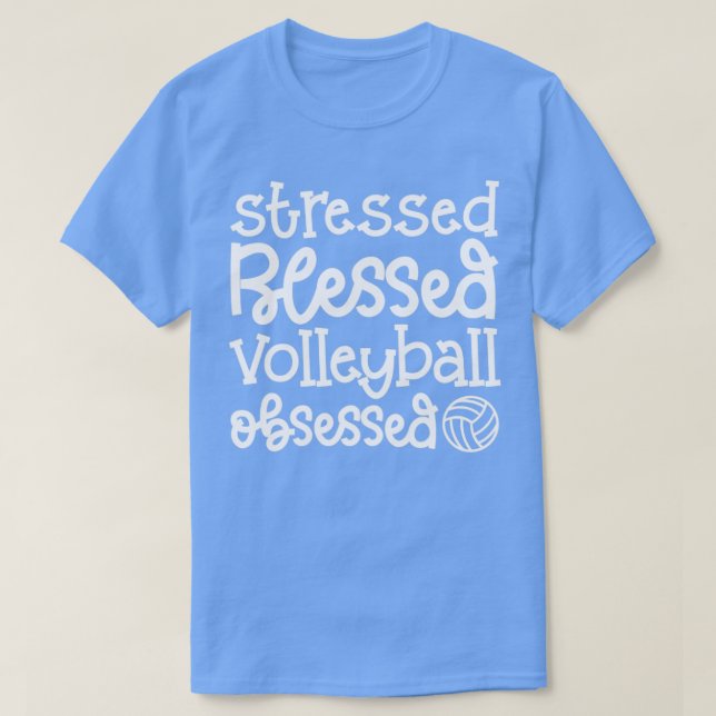 Camiseta Blessed Volleyball Obssed Cute Funny (Diseño del anverso)