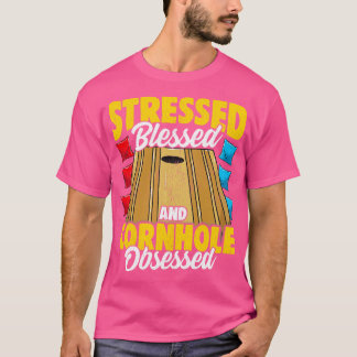 Camiseta Blessed Y Cornhole Obssed Bag Toss Ga