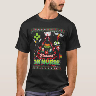 Camiseta Blesseds O Enfermera Estetoscopio De Árbol De Navi