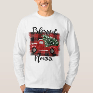 Camiseta Blessni Red Truck Vintage Christmas Tree