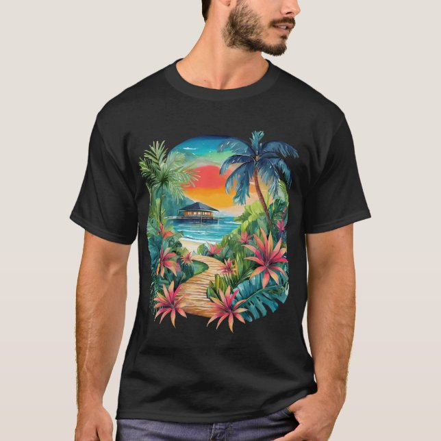 Camiseta Bliss tropical: Escape al paraíso (Anverso)