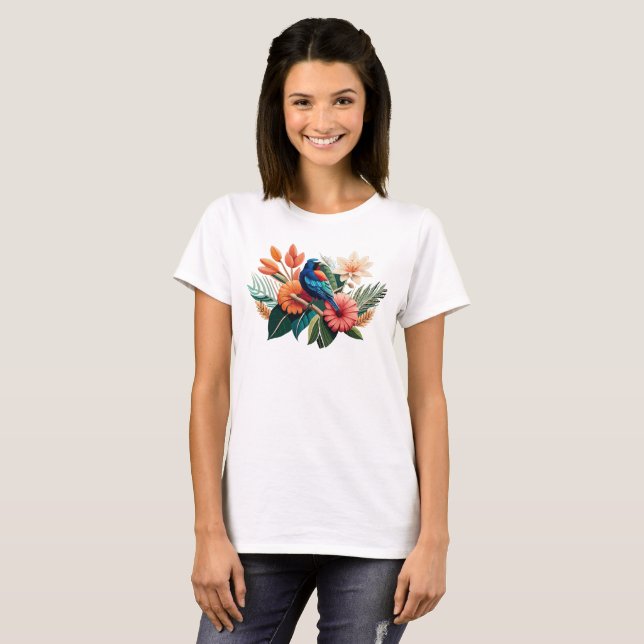 Camiseta Bliss tropical: Una Fusión Vibrante de la Flora (Anverso completo)