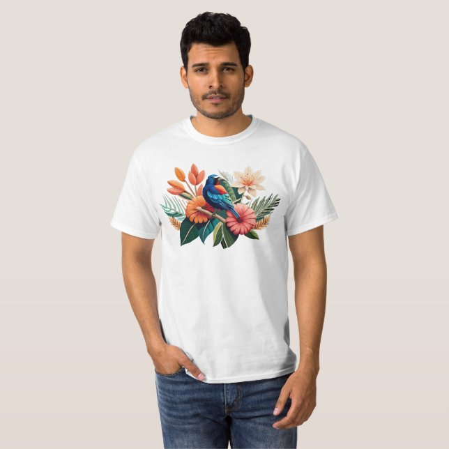 Camiseta Bliss tropical: Una Fusión Vibrante de la Flora (Anverso completo)