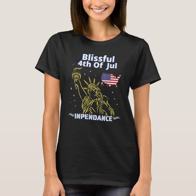 Camiseta Blissful 4 De Jul American Love The Estadounidense (Anverso)