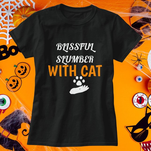 Camiseta Blissful Slumber Con Cat Halloween Personalizado (Subido por el creador)