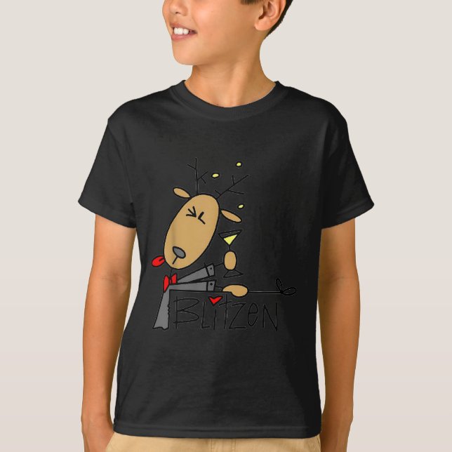 Camiseta Blitzen Christmas Funny Reindeer  (Anverso)