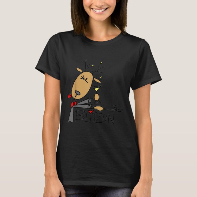 Camiseta Blitzen Navidad Reno Divertido  (Anverso)