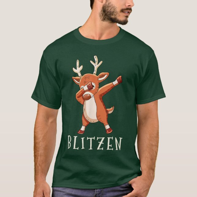 Camiseta BLITZEN Santas Reins Family Matching Outfit Christ (Anverso)