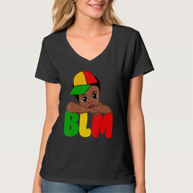 Camiseta BLM Black King Black History Melanin African Black (Anverso)