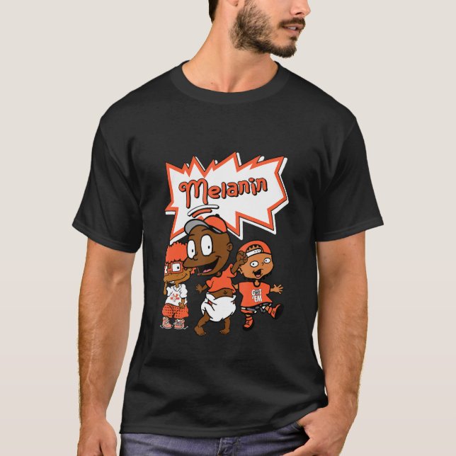 Camiseta Blm Black Melanin Kids Sneaker Match Force 1 Hallo (Anverso)