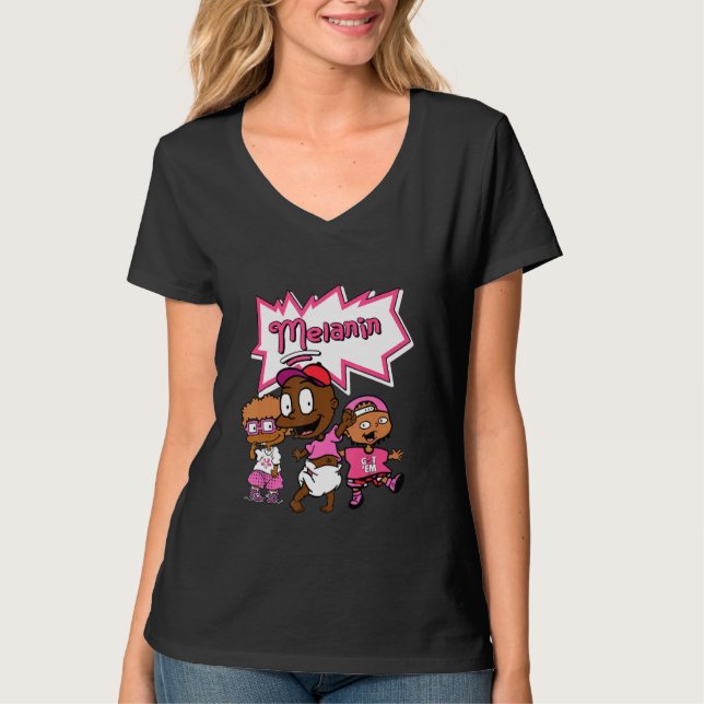 Camiseta Blm Black Melanin Niños Sneaker Match 14 Shocking  (Anverso)