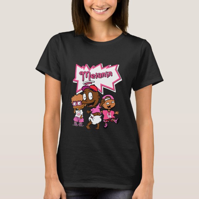 Camiseta Blm Black Melanin Niños Sneaker Match 14 Shocking  (Anverso)