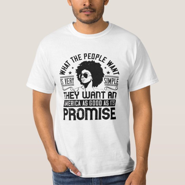 Camiseta BLM - Estados Unidos tan bueno como su promesa (Anverso)