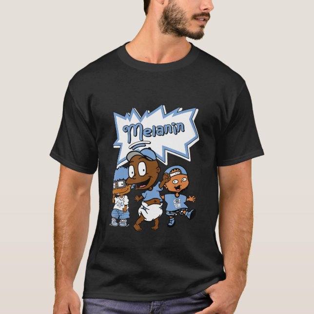 Camiseta Blm Melanin A Los Niños De La Universidad Retro Az (Anverso)
