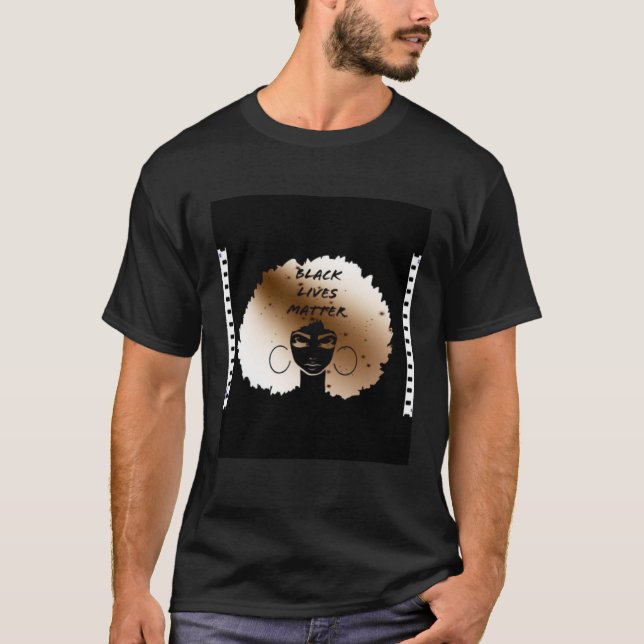 Camiseta BLM Progressive with Black Girl Afro (Anverso)