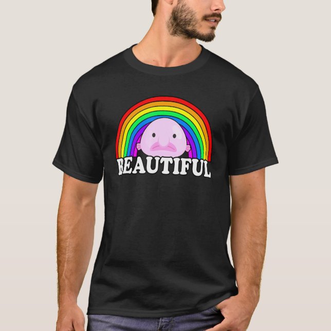Camiseta Blobfish es Bella Blobfish Meme Arcoiris (Anverso)