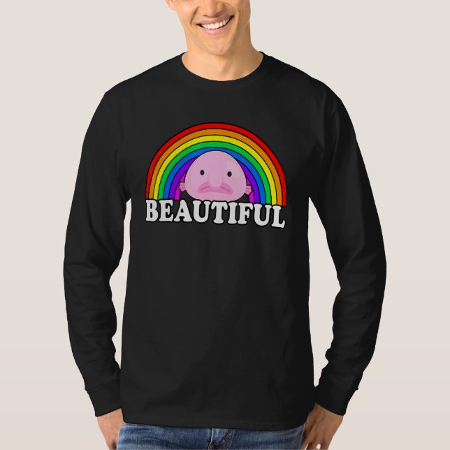 Camiseta Blobfish es Bella Blobfish Meme Arcoiris (Anverso)
