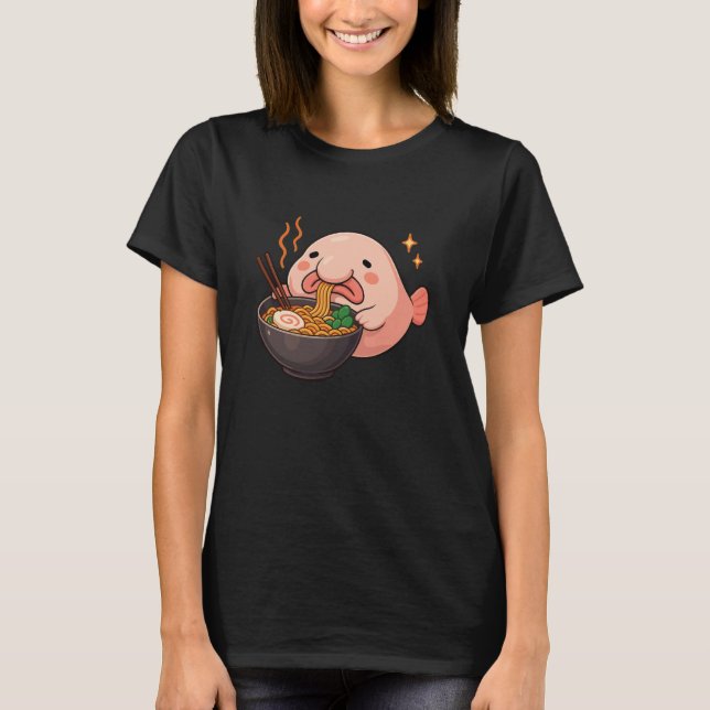 Camiseta Blobfish with Noodles Ramen Kawaii Blobfish   1 (Anverso)