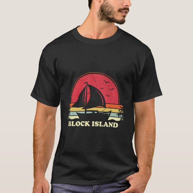 Camiseta Block Island Sail Boat Boating Captain Sailor Sail (Anverso)