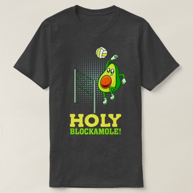 Camiseta Blockamole Funny Volleyball Match Block Aguacate (Diseño del anverso)