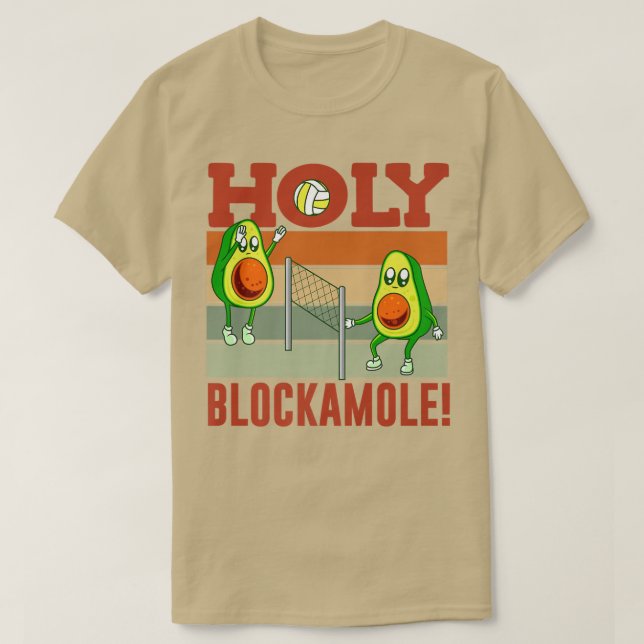 Camiseta Blockamole Funny Volleyball Match Block Aguacate (Diseño del anverso)