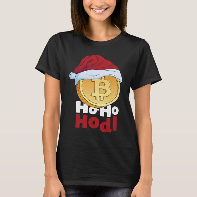Camiseta Blockchain Ho HoHodl Xmas Bitcoin Cryptocurrency B (Anverso)