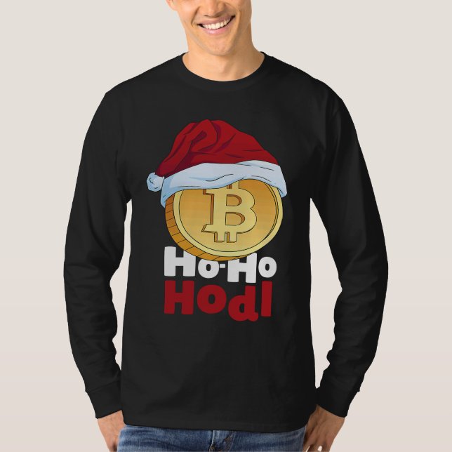 Camiseta Blockchain Ho HoHodl Xmas Bitcoin Cryptocurrency B (Anverso)